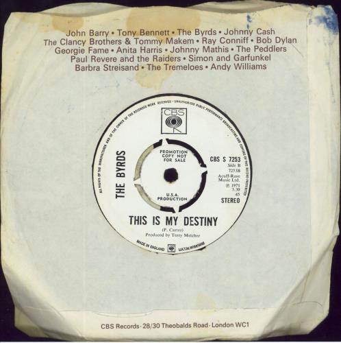 The Byrds I Trust (Everything Is Gonna Work Out Alright) - A label 7" vinyl single (7 inch record / 45) UK BYR07IT809872