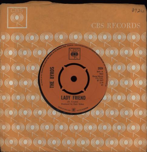 The Byrds Lady Friend 7" vinyl single (7 inch record / 45) UK BYR07LA571230