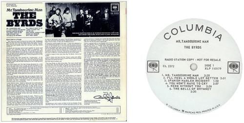 The Byrds Mr. Tambourine Man vinyl LP album (LP record) US BYRLPMR444928