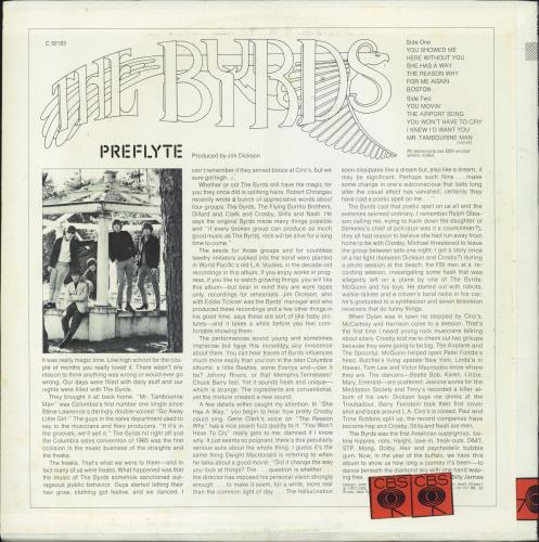 The Byrds Preflyte - export vinyl LP album (LP record) US BYRLPPR793942