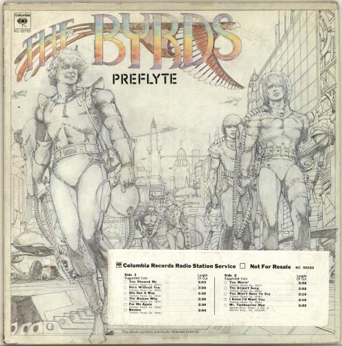 The Byrds Preflyte - Radio Stickered vinyl LP album (LP record) US BYRLPPR704560