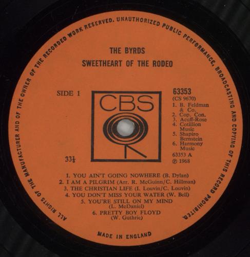 The Byrds Sweetheart Of The Rodeo - Mono Smooth - VG vinyl LP album (LP record) UK BYRLPSW882282