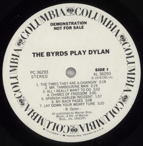The Byrds The Byrds Play Dylan vinyl LP album (LP record) US BYRLPTH359570