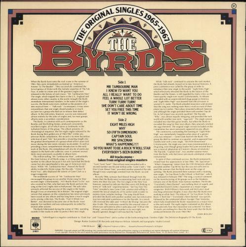 The Byrds The Original Singles - Volumes 1 & 2 2-LP vinyl record set (Double LP Album) UK BYR2LTH315156