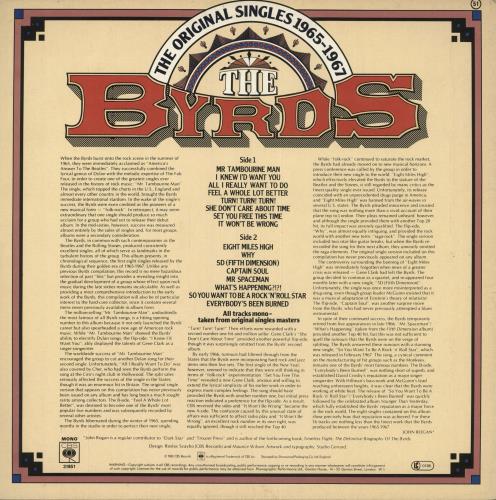 The Byrds The Original Singles 1965-1967 - Volume 1 vinyl LP album (LP record) UK BYRLPTH737528