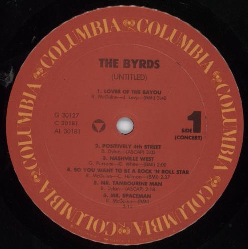 The Byrds Untitled - Red label 2-LP vinyl record set (Double LP Album) US BYR2LUN352748