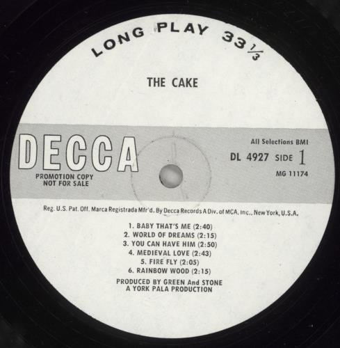 The Cake The Cake - Promo vinyl LP album (LP record) US T3CLPTH883184