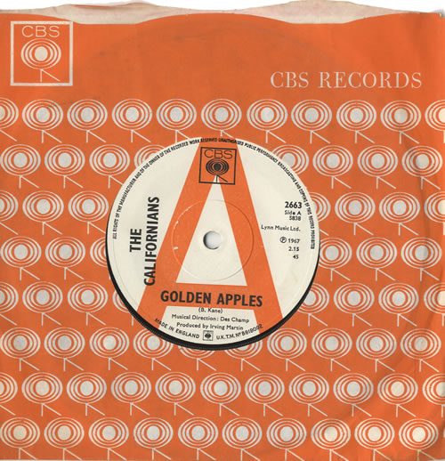 The Californians Golden Apples 7" vinyl single (7 inch record / 45) UK T4207GO449883