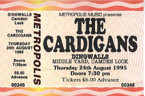 The Cardigans Concert Ticket concert ticket UK CDGTICO304273