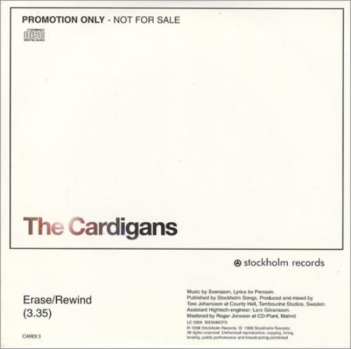 The Cardigans Erase/rewind - Minimax CD single (CD5 / 5") UK CDGC5ER128884