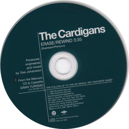 The Cardigans Erase/rewind CD single (CD5 / 5") US CDGC5ER136733