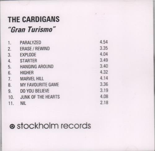 The Cardigans Gran Turismo CD-R acetate UK CDGCRGR124216