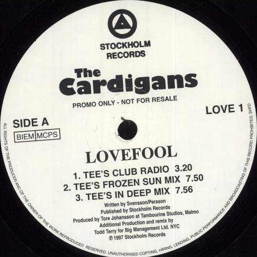 The Cardigans Lovefool 12" vinyl single (12 inch record / Maxi-single) Swedish CDG12LO82854