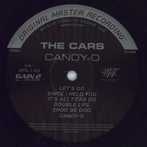 The Cars Candy-O - Original Master Recording 180 Gram - Sealed: Half Speed Mastered - 180gm Vinyl vinyl LP album (LP record) US C-RLPCA796029