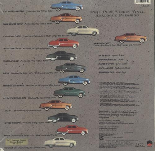 The Cars Greatest Hits - DCC 180gm vinyl LP album (LP record) US C-RLPGR862212