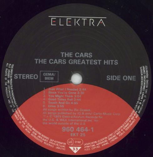 The Cars Greatest Hits vinyl LP album (LP record) UK C-RLPGR447302
