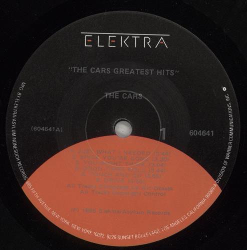 The Cars Greatest Hits vinyl LP album (LP record) New Zealand C-RLPGR879151