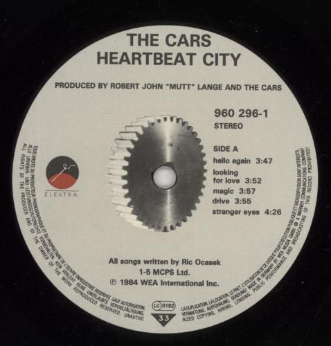 The Cars Heartbeat City vinyl LP album (LP record) German C-RLPHE648894