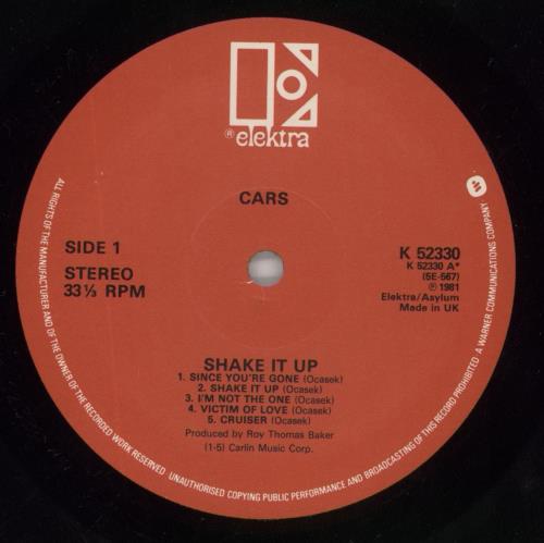 The Cars Shake It Up vinyl LP album (LP record) UK C-RLPSH383989