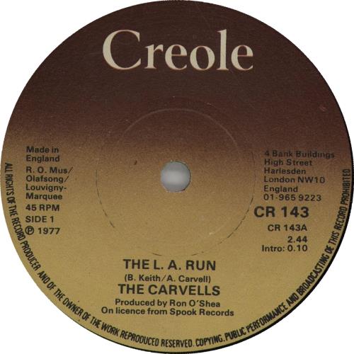The Carvells The L.A. Run 7" vinyl single (7 inch record / 45) UK VH307TH574817