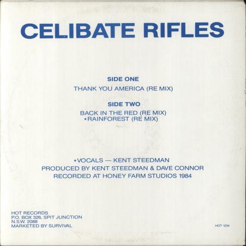 The Celibate Rifles Thank You America 12" vinyl single (12 inch record / Maxi-single) Australian RIF12TH863300