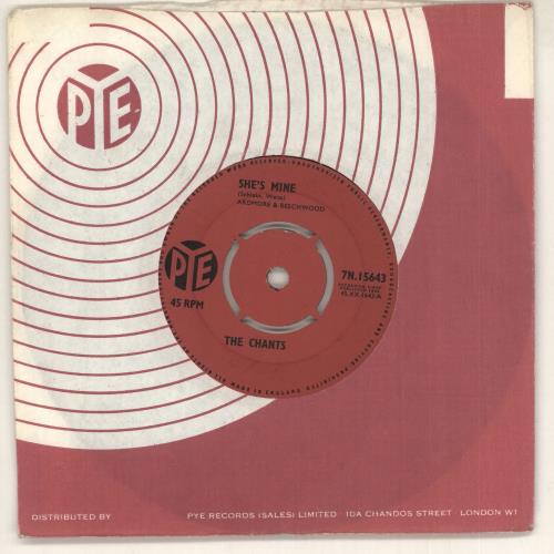 The Chants She's Mine 7" vinyl single (7 inch record / 45) UK T4K07SH734447