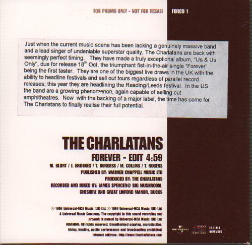 The Charlatans [UK] Forever CD single (CD5 / 5") UK CHAC5FO144468