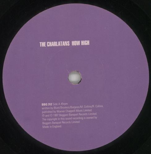 The Charlatans [UK] How High 7" vinyl single (7 inch record / 45) UK CHA07HO87437