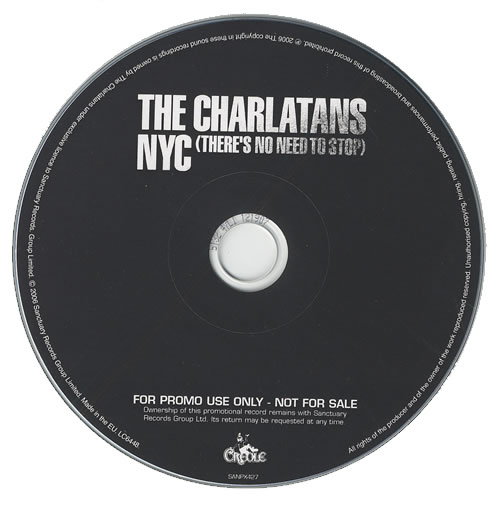 The Charlatans [UK] NYC (There's No Need To Stop) CD-R acetate UK CHACRNY472169