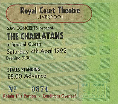 The Charlatans [UK] Royal Court Theatre concert ticket UK CHATIRO384908