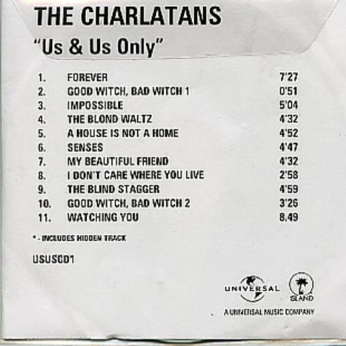 The Charlatans [UK] Us & Us Only CD-R acetate UK CHACRUS194820