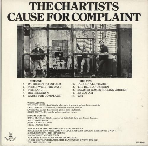 The Chartists Cause For Complaint vinyl LP album (LP record) UK YW4LPCA694684