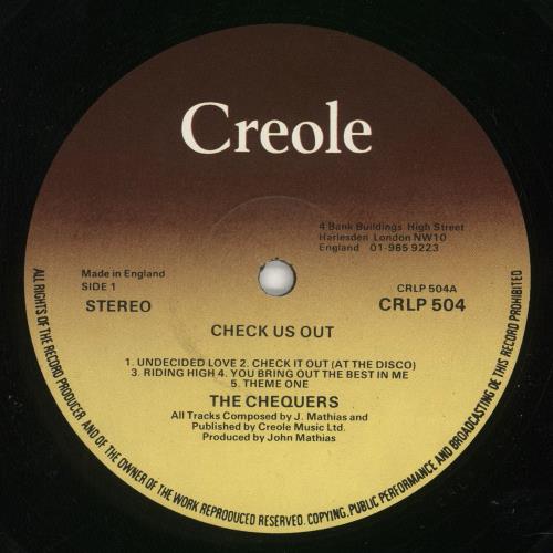 The Chequers Check Us Out vinyl LP album (LP record) UK VXULPCH746951