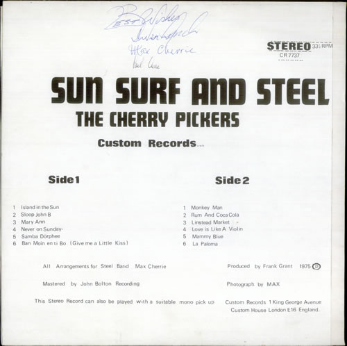 The Cherry Pickers Sun, Surf & Steel - Autographed vinyl LP album (LP record) UK U31LPSU536044