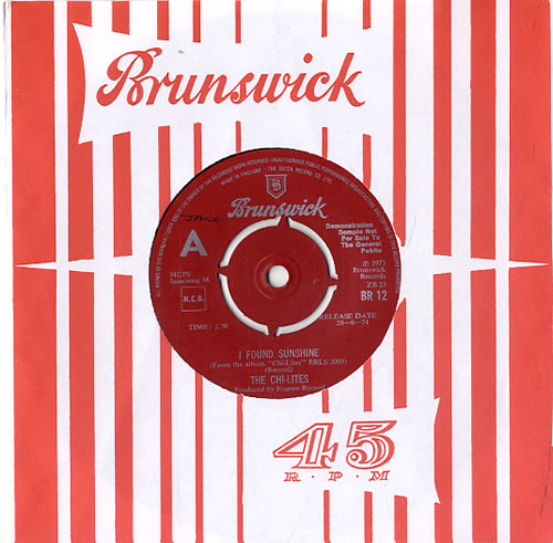 The Chi-Lites I Found Sunshine 7" vinyl single (7 inch record / 45) UK CHT07IF630263