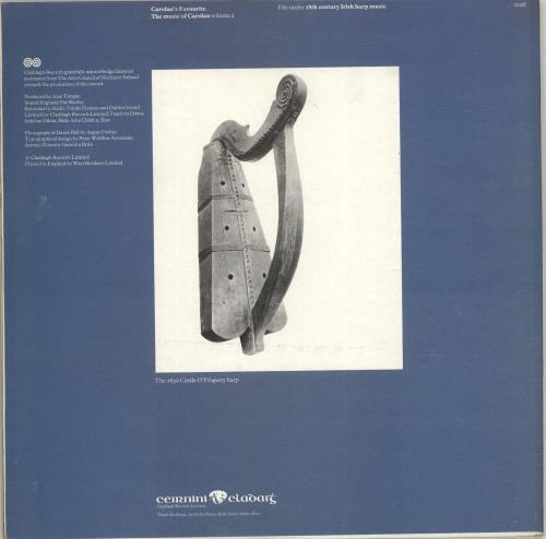 The Chieftains Carolan's Favourite: The Music of Carolan Volume 2 vinyl LP album (LP record) UK TCFLPCA697034