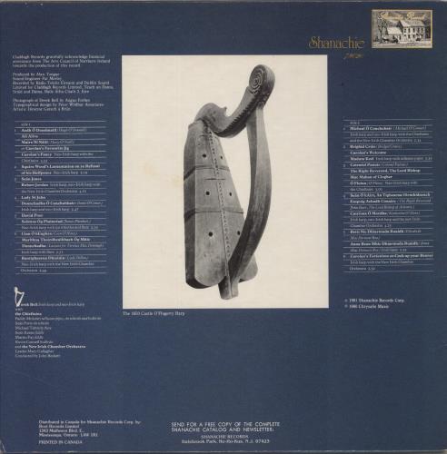 The Chieftains Carolan's Favourite: The Music of Carolan Volume 2 vinyl LP album (LP record) Canadian TCFLPCA871131