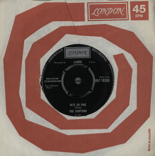 The Chiffons He's So Fine 7" vinyl single (7 inch record / 45) UK CFN07HE570513