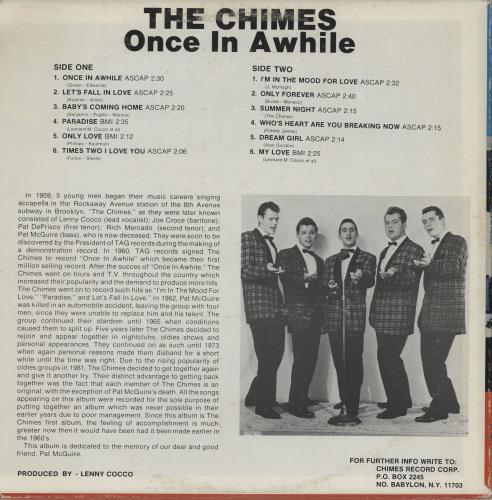 The Chimes (50S) Once In A While vinyl LP album (LP record) US 2H8LPON756140