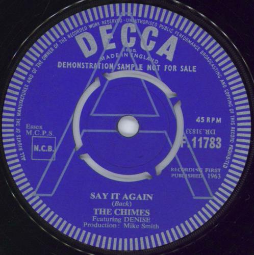The Chimes (60s) Say It Again 7" vinyl single (7 inch record / 45) UK VPT07SA777751