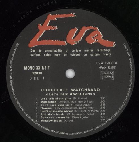 The Chocolate Watch Band Let's Talk About Girls vinyl LP album (LP record) French CWBLPLE359860