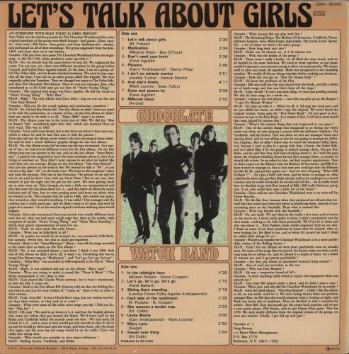 The Chocolate Watch Band Let's Talk About Girls vinyl LP album (LP record) French CWBLPLE359860