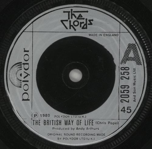The Chords The British Way Of Life + Sleeve - VG 7" vinyl single (7 inch record / 45) UK TCD07TH718077