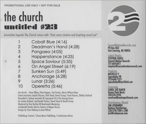 The Church Untitled #23 CD album (CDLP) US CHUCDUN476801