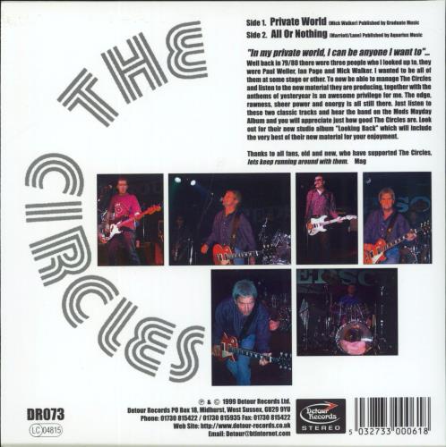 The Circles Private World 7" vinyl single (7 inch record / 45) UK VVN07PR808515