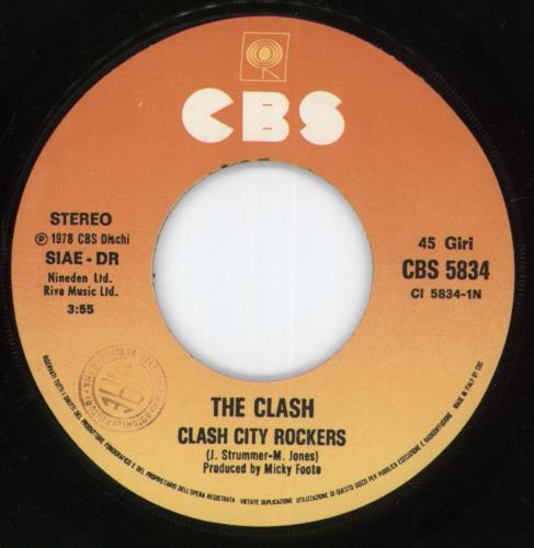 The Clash Clash City Rockers 7" vinyl single (7 inch record / 45) Italian CSH07CL878640