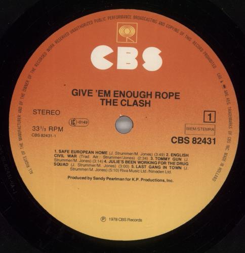The Clash Give 'Em Enough Rope vinyl LP album (LP record) Dutch CSHLPGI865266