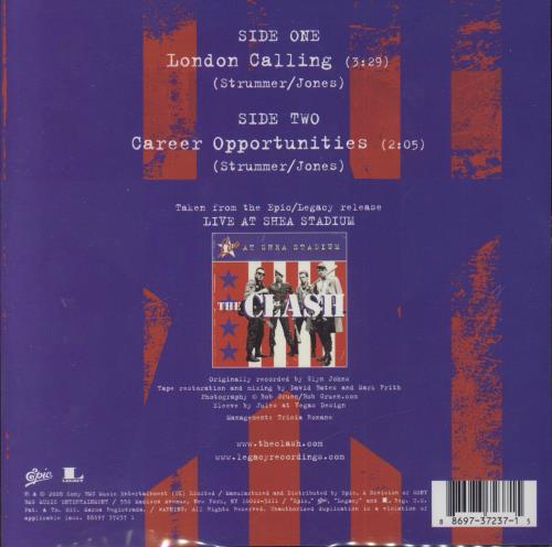 The Clash Live At Shea Stadium 7" vinyl picture disc (7 inch picture disc single) US CSH7PLI832070