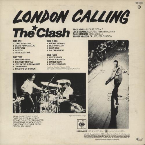 The Clash London Calling + Inners - VG 2-LP vinyl record set (Double LP Album) UK CSH2LLO596068