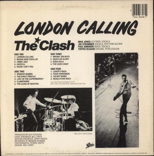 The Clash London Calling - VG 2-LP vinyl record set (Double LP Album) US CSH2LLO883654